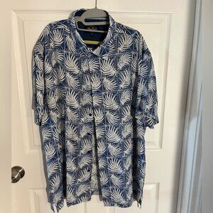 Nat Nast Silk Blend Blue Hawaiian Tropical Beach Camp Shirt Men's Size XXL